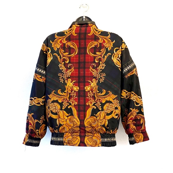 90s Vintage Baroque Bomber Jacket Size Small - Picture 4 of 7